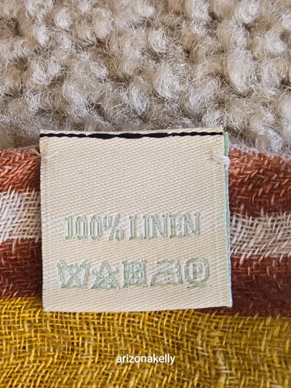 NWT Lovat & Green Linen Oversized Scarf Bilbao Spain Mustard Yellow Gold